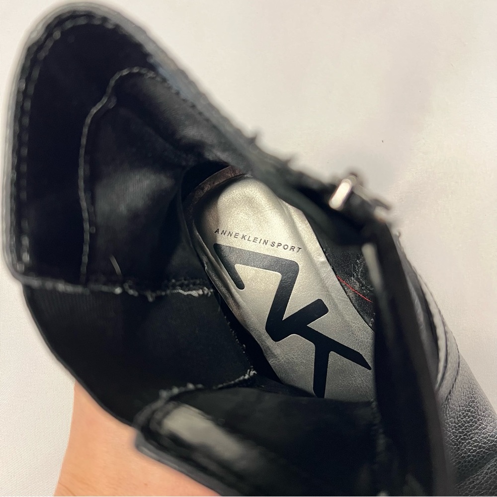 Anne Klein Montague Genuine Leather Ankle Harness Boots Black Size 8 - Picture 7 of 8
